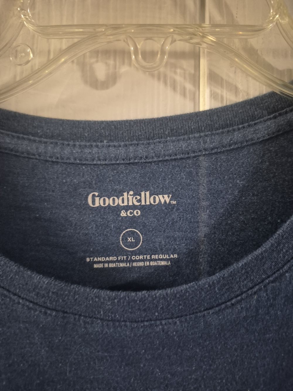 Goodfellow & Co Blue Short Sleeve T-Shirt with Multicolor Striped Circle - Picture 2 of 2